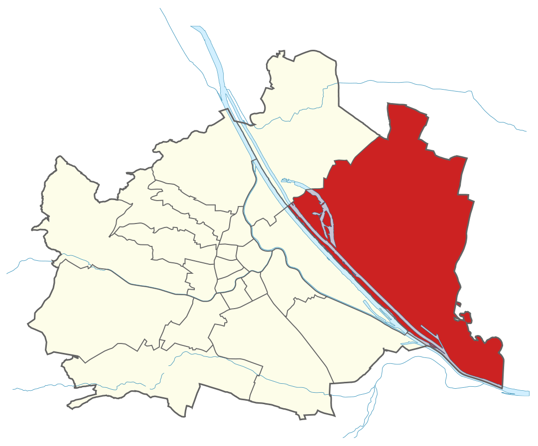 Karte von Wien mit Bezirken, Marschall - Ihr Immobilienmarkler für Luxuswohnungen in 1220 Wien Donaustadt